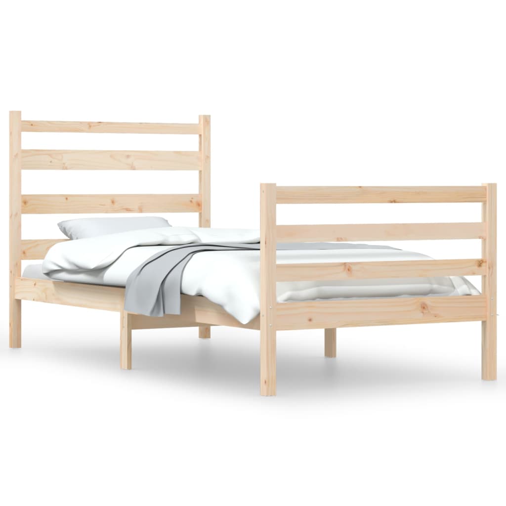 Solid Pine Wood Bed Frame 90x200 cm - Mattress Not Included