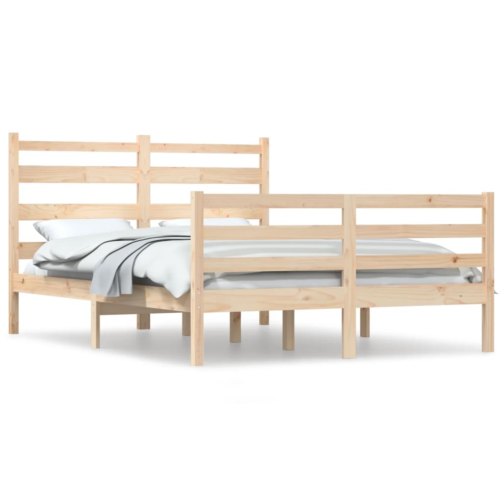Solid Pine Wood Bed Frame 140x200 cm - No Mattress Included