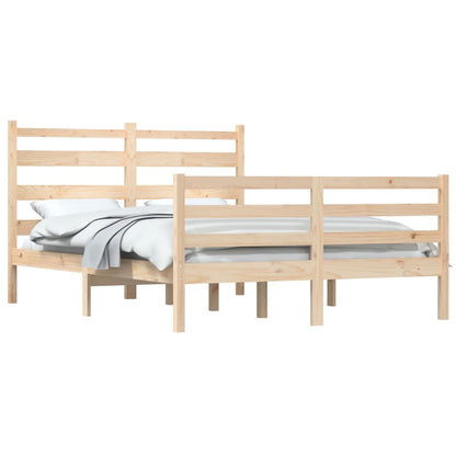 Solid Pine Wood Bed Frame 140x200 cm - No Mattress Included