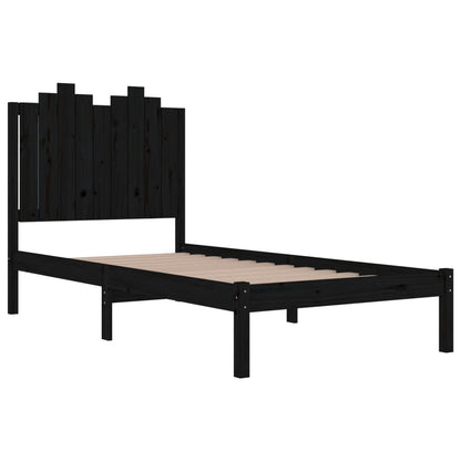 Black Solid Wood Bed Frame 100x200 cm | vidaXL (No Mattress)