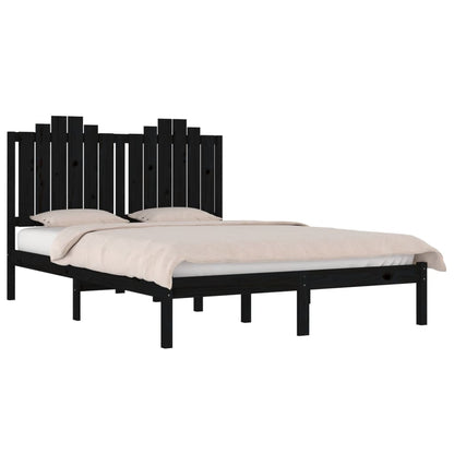 Black Solid Wood Bed Frame 200x200 cm - vidaXL (No Mattress)