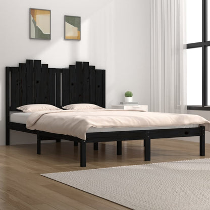 Black Solid Wood Bed Frame 200x200 cm - vidaXL (No Mattress)