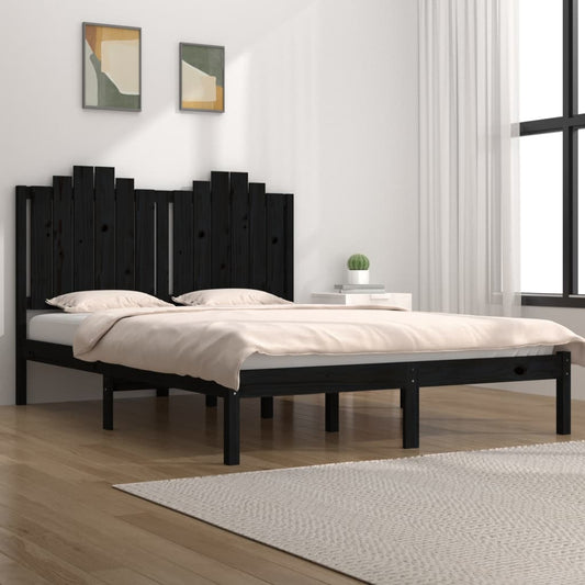 Black Solid Wood Bed Frame 200x200 cm - vidaXL (No Mattress)