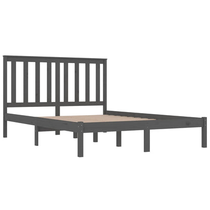 Grey Solid Wood Bed Frame 200x200 cm - vidaXL (No Mattress)