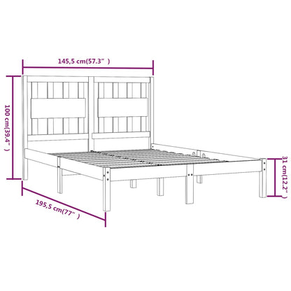 Black Solid Wood Bed Frame 140x190 cm - vidaXL (No Mattress)