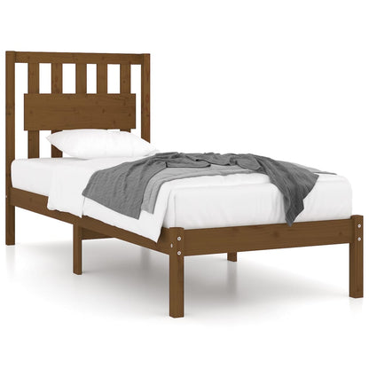 3103926 vidaXL Bed Frame without Mattress Honey Brown Solid Wood 100x200 cm (810010+818558)
