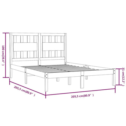 Solid Wood 200x200 cm Bed Frame | vidaXL 3103953 | No Mattress