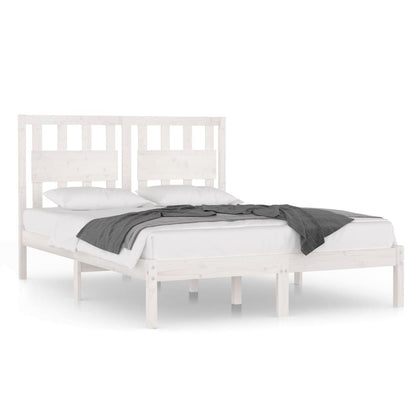 White Solid Wood Bed Frame 200x200 cm - vidaXL (No Mattress)