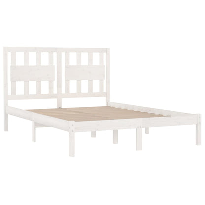 White Solid Wood Bed Frame 200x200 cm - vidaXL (No Mattress)