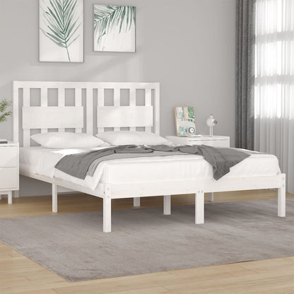White Solid Wood Bed Frame 200x200 cm - vidaXL (No Mattress)