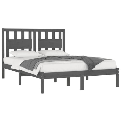 Grey Solid Wood Bed Frame 200x200 cm - vidaXL (No Mattress)