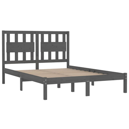 Grey Solid Wood Bed Frame 200x200 cm - vidaXL (No Mattress)