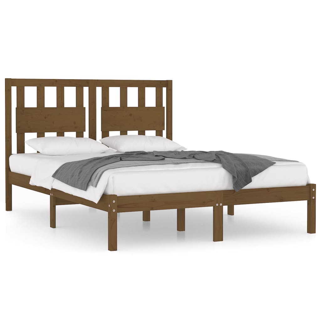 Honey Brown Solid Wood Bed Frame 200x200 cm - vidaXL 3103956