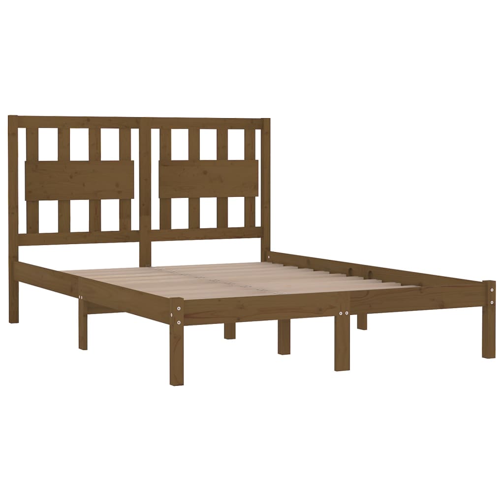 Honey Brown Solid Wood Bed Frame 200x200 cm - vidaXL 3103956