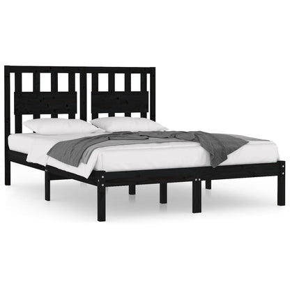 Black Solid Wood Bed Frame 200x200 cm - vidaXL (No Mattress)
