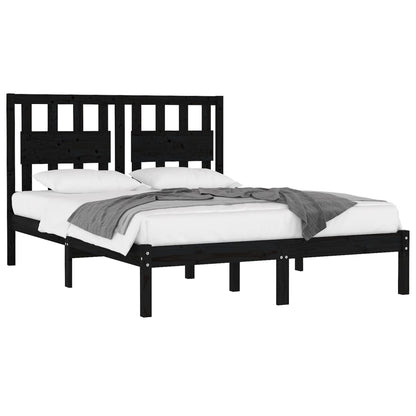 Black Solid Wood Bed Frame 200x200 cm - vidaXL (No Mattress)