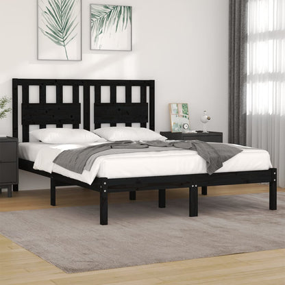 Black Solid Wood Bed Frame 200x200 cm - vidaXL (No Mattress)