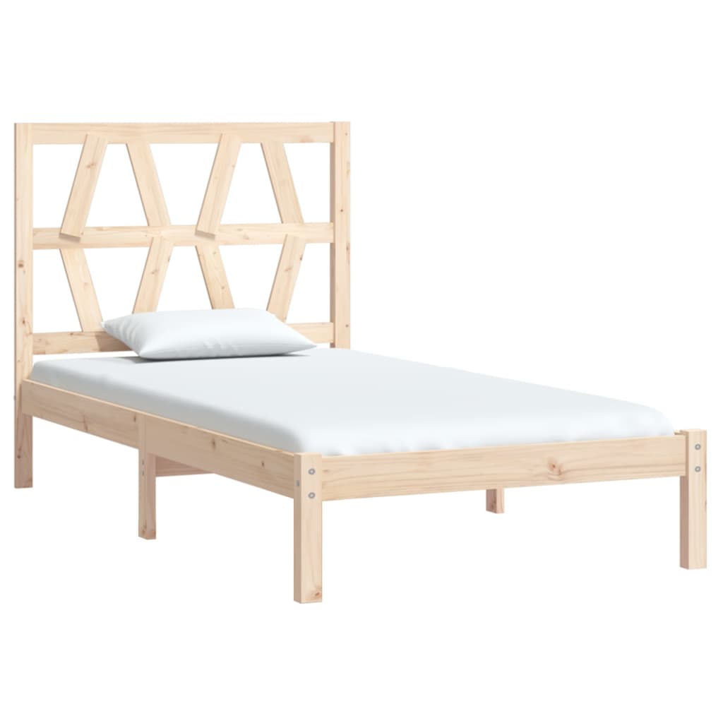 Solid Wood vidaXL Bed Frame 100x200 cm - Mattress Not Included