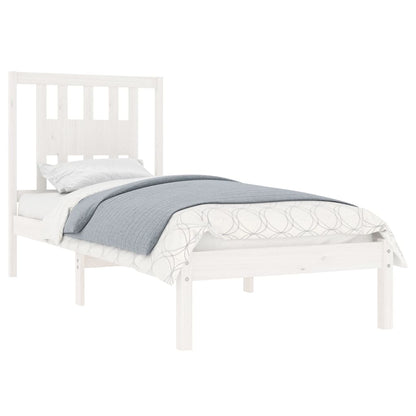 White Solid Wood Bed Frame 90x200 cm - vidaXL 3104049