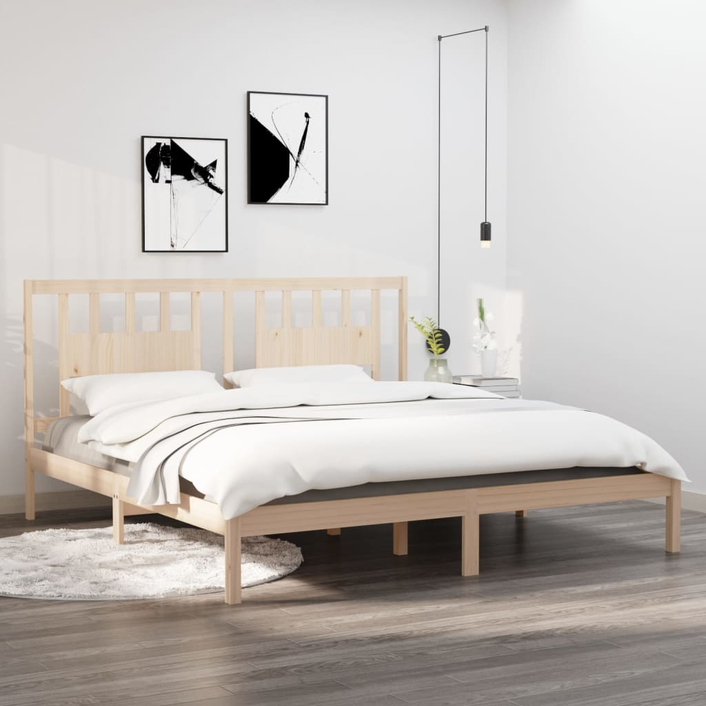 Solid Wood Bed Frame - vidaXL 200x200 cm (No Mattress)
