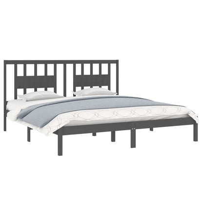 Grey Solid Wood Bed Frame 200x200 cm | vidaXL 3104085