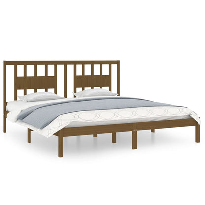 Honey Brown Solid Wood Bed Frame 200x200 cm | vidaXL 3104086