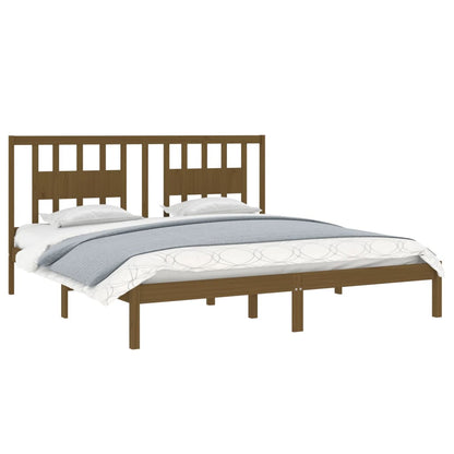 Honey Brown Solid Wood Bed Frame 200x200 cm | vidaXL 3104086