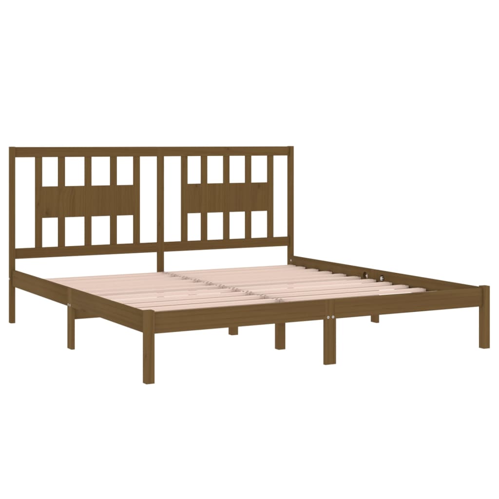 Honey Brown Solid Wood Bed Frame 200x200 cm | vidaXL 3104086