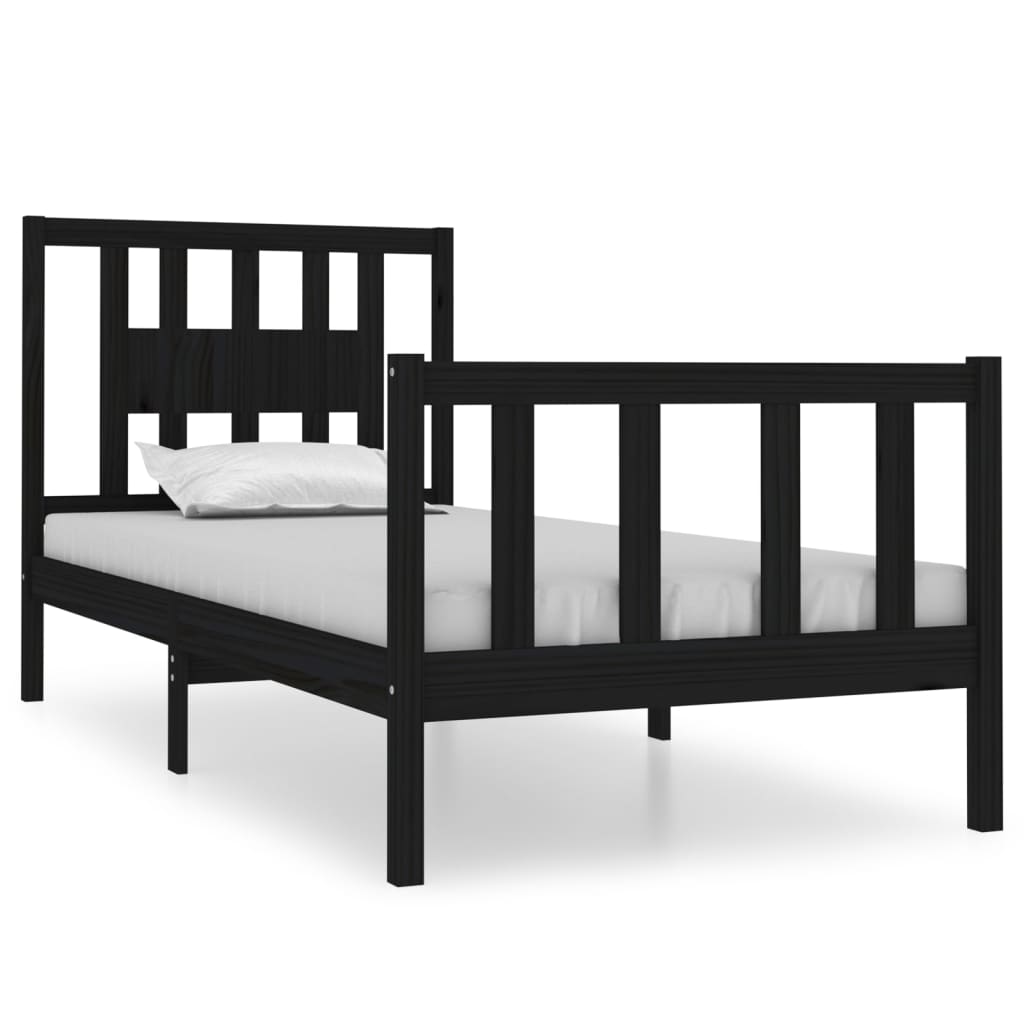 Black Solid Wood Bed Frame - Small Single (Mattress Not Included)