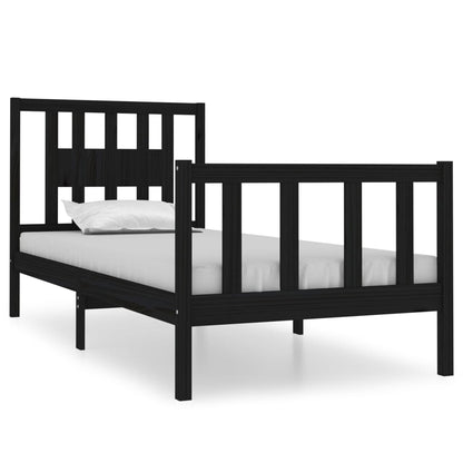 Black Solid Wood Bed Frame - Small Single (Mattress Not Included)