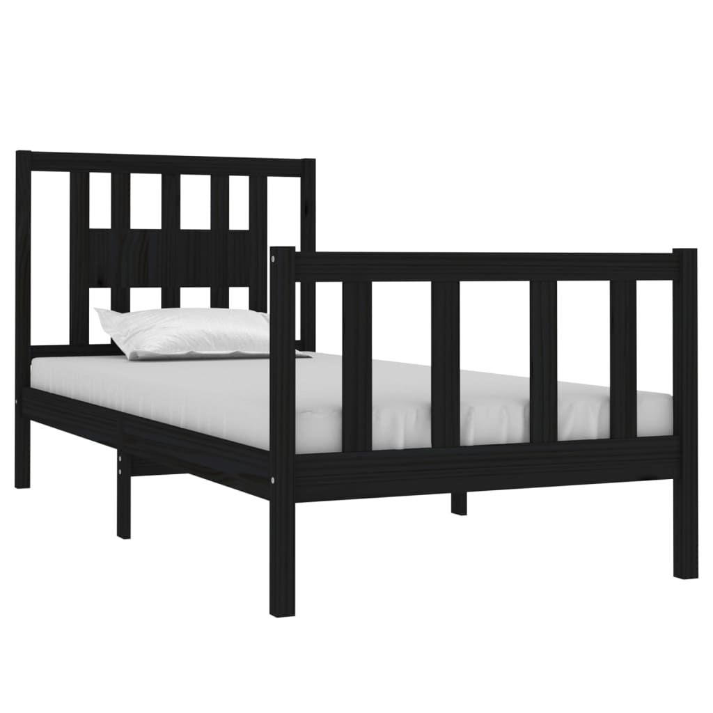 Black Solid Wood Bed Frame - Small Single (Mattress Not Included)