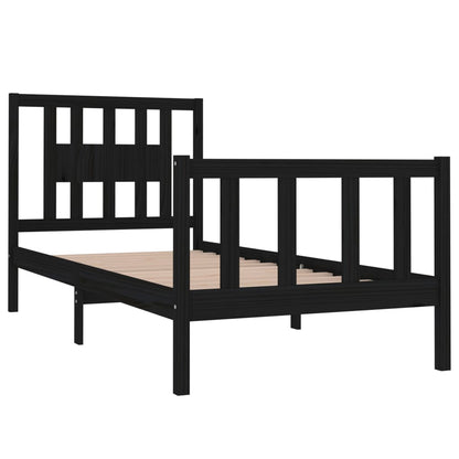 Black Solid Wood Bed Frame - Small Single (Mattress Not Included)