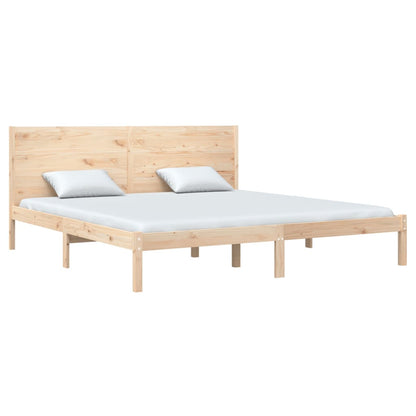 Solid Pine Wood Bed Frame 200x200 cm - Natural Finish