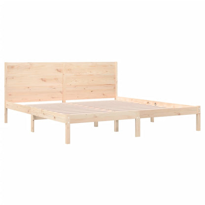 Solid Pine Wood Bed Frame 200x200 cm - Natural Finish