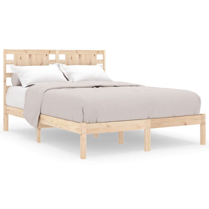 Solid Pine Wood Bed Frame 200x200 cm - Sturdy & Stylish Design