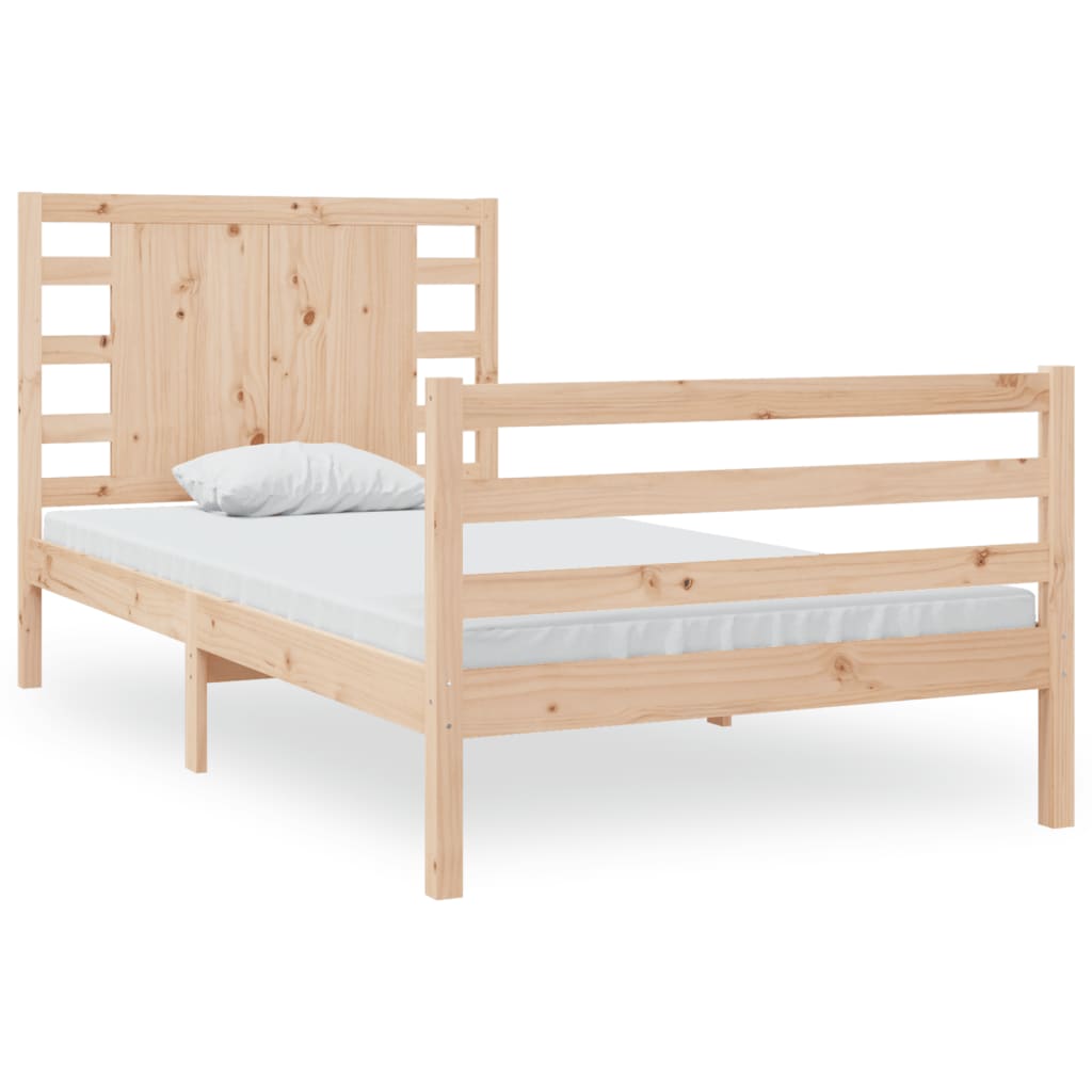 Solid Pine Wood Bed Frame 90x200 cm - No Mattress Included