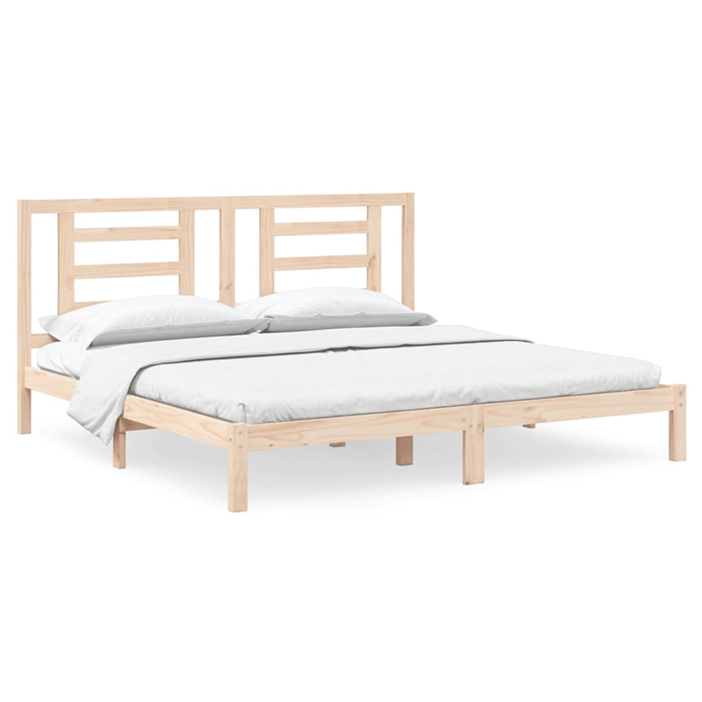 Solid Pine Wood Bed Frame 200x200 cm | Durable & Stylish