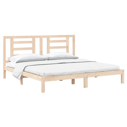 Solid Pine Wood Bed Frame 200x200 cm | Durable & Stylish