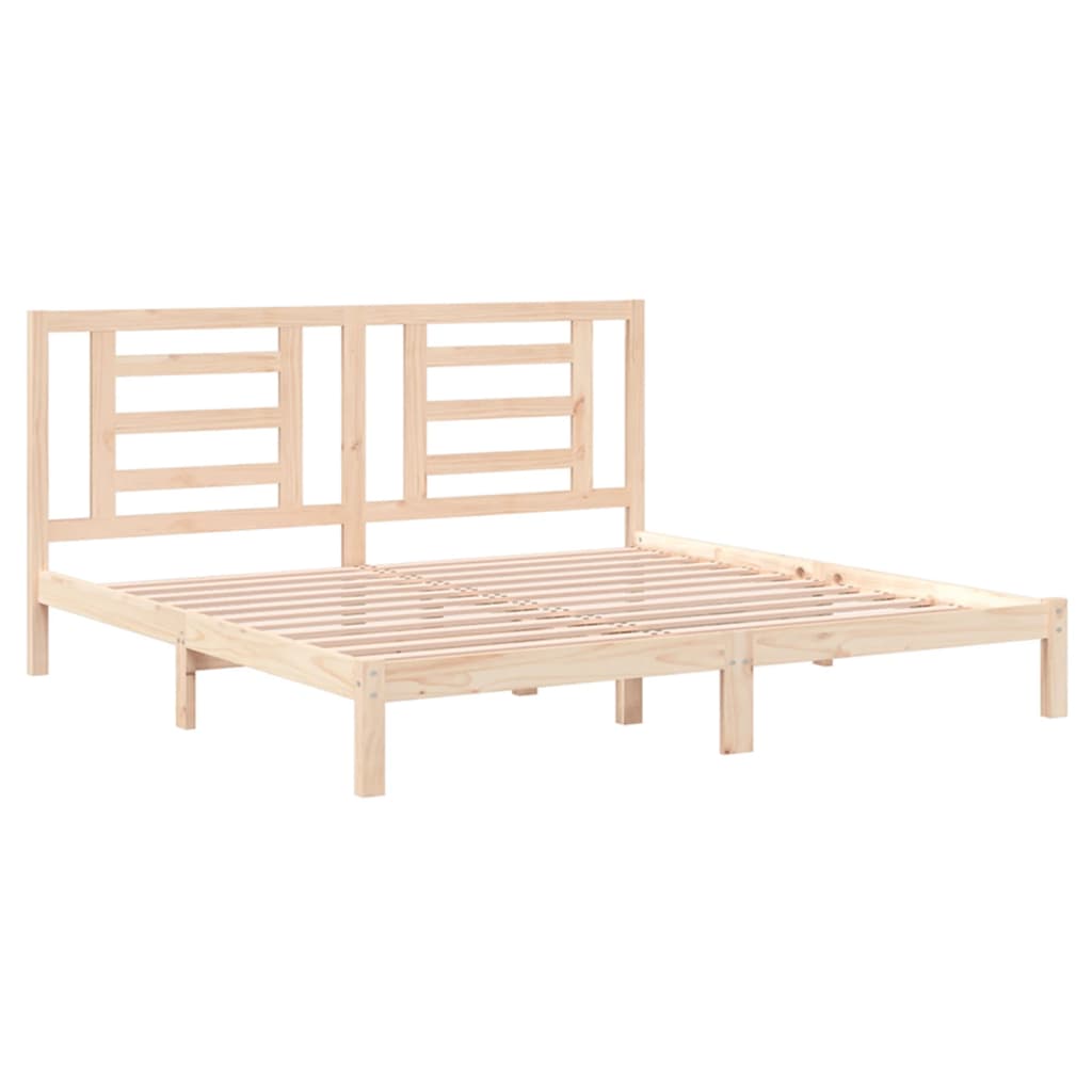 Solid Pine Wood Bed Frame 200x200 cm | Durable & Stylish
