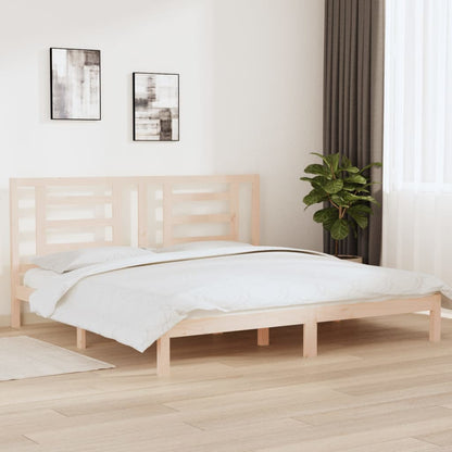 Solid Pine Wood Bed Frame 200x200 cm | Durable & Stylish
