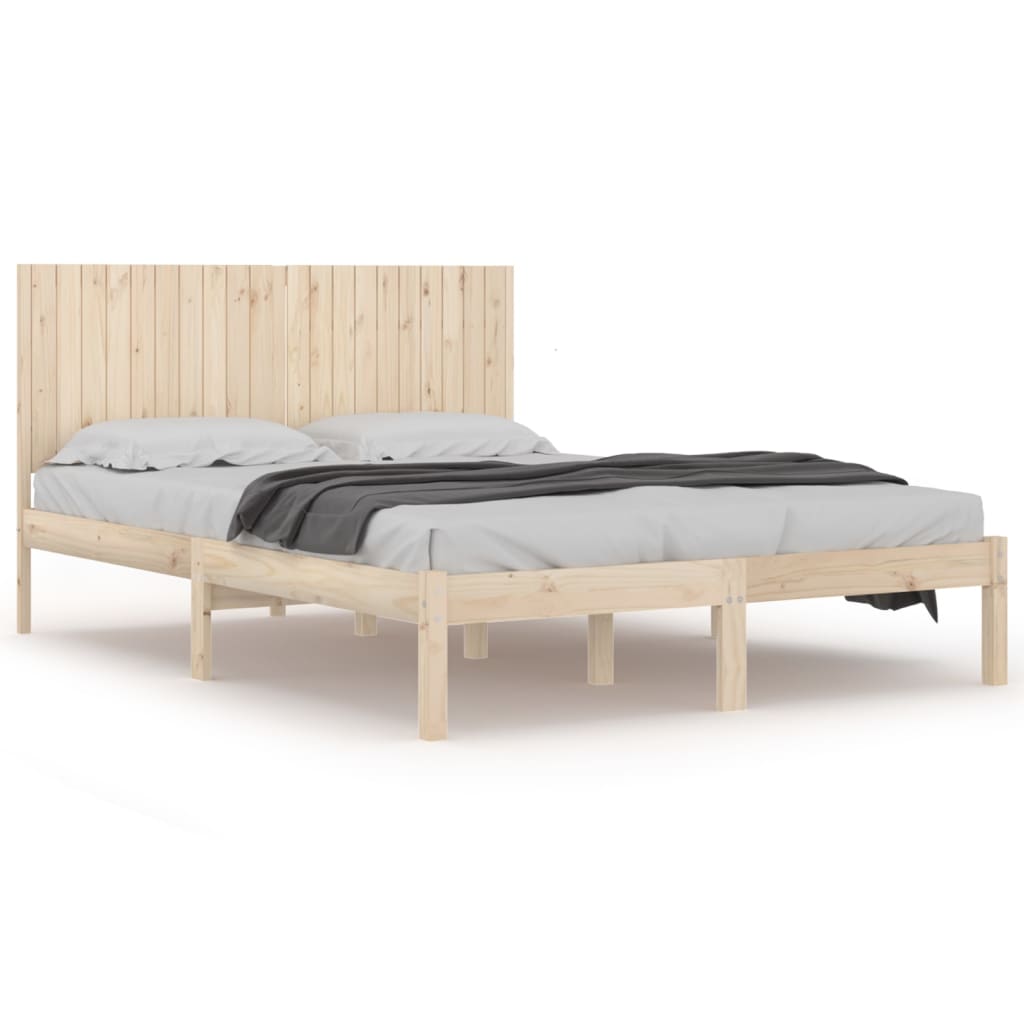 Solid Pine Wood Bed Frame 200x200 cm - Mattress Not Included