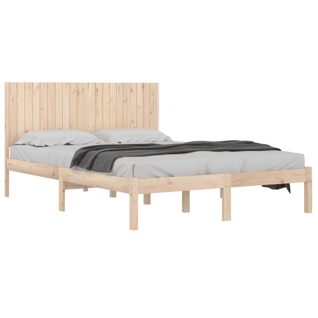 Solid Pine Wood Bed Frame 200x200 cm - Mattress Not Included