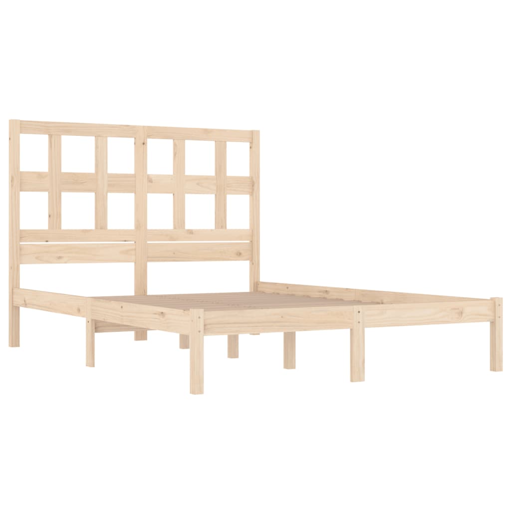 Solid Pine Wood Bed Frame 200x200 cm - No Mattress Included