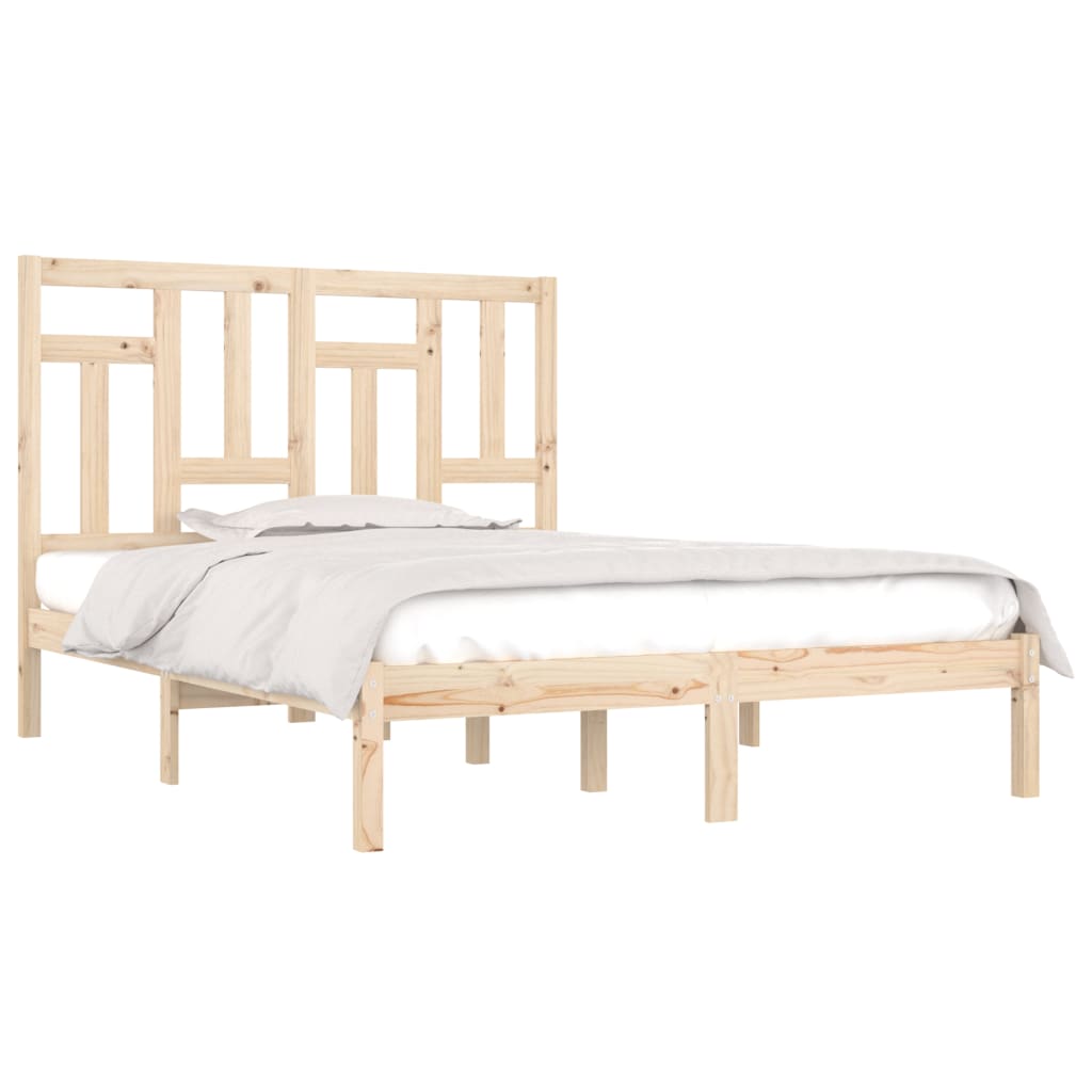 Solid Wood Pine Bed Frame 200x200 cm - Mattress Not Included