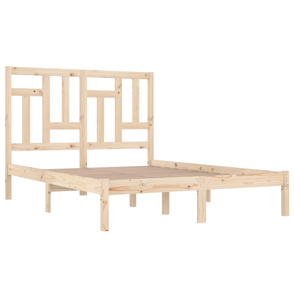 Solid Wood Pine Bed Frame 200x200 cm - Mattress Not Included