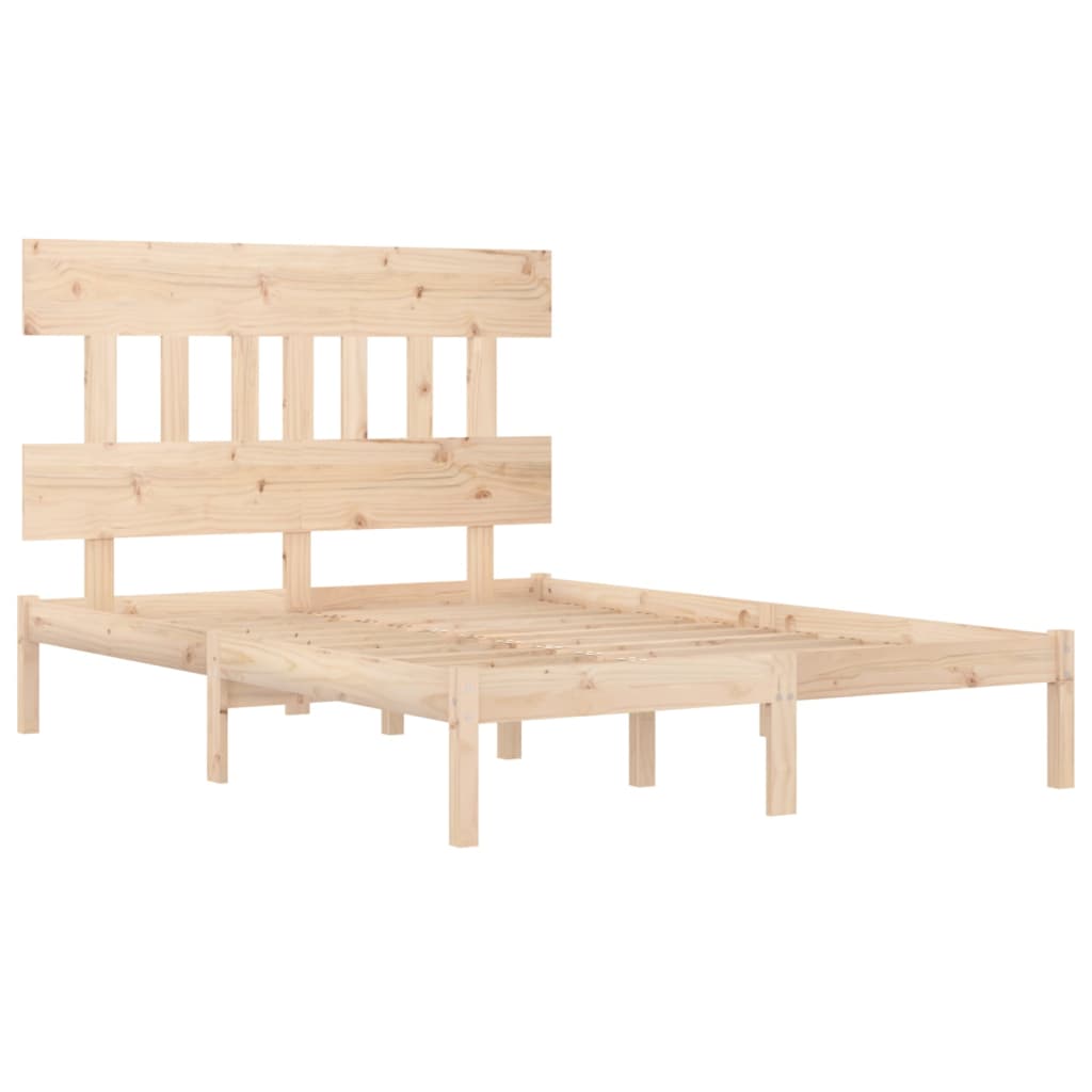 Solid Wood Bed Frame 200x200 cm - Elegant & Durable Design
