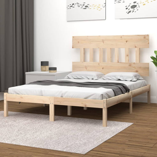 Solid Wood Bed Frame 200x200 cm - Elegant & Durable Design