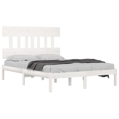 vidaXL White Solid Wood Bed Frame 200x200 cm - No Mattress