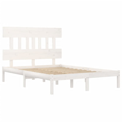vidaXL White Solid Wood Bed Frame 200x200 cm - No Mattress