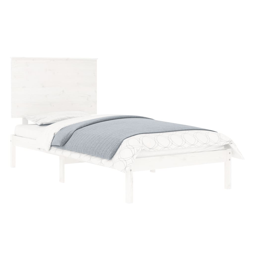 Solid Pine Wood Bed Frame, White 90x200 cm (Without Mattress)